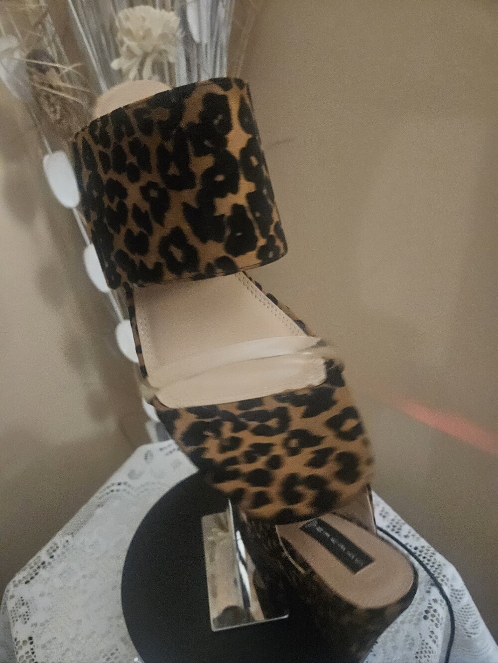 💞❣️Womens Steve Madden Leopard Print Wedge Sandal -  Size 9.5 - 4" Heels-NWOT💞